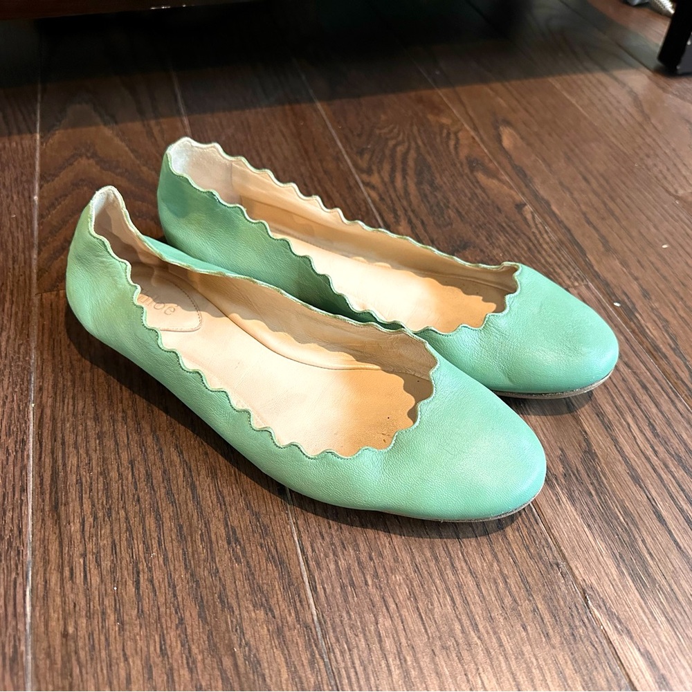 Chloe Chic Mint Green Women's ballet flats
